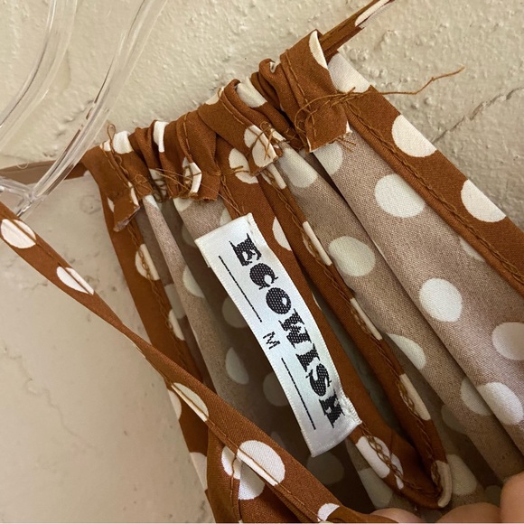 Amazon Ecowish Brown Polkadot Midi Dress - Picture 11 of 16